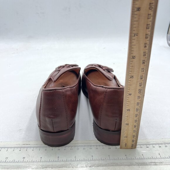 FSJ Brown Leather Tassel Loafers - Picture 5 of 8